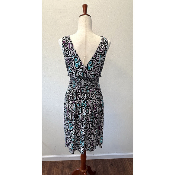 Vtg Y2K Babydoll Dress Womens Size 12 En Focus Studio Black Green Print Halter - Picture 2 of 7